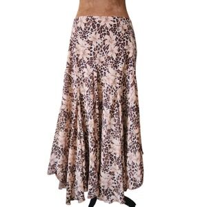 NewsWorthy Skirt Asymmetric Animal Print Midi Size XL Elastic Waist Chiffon